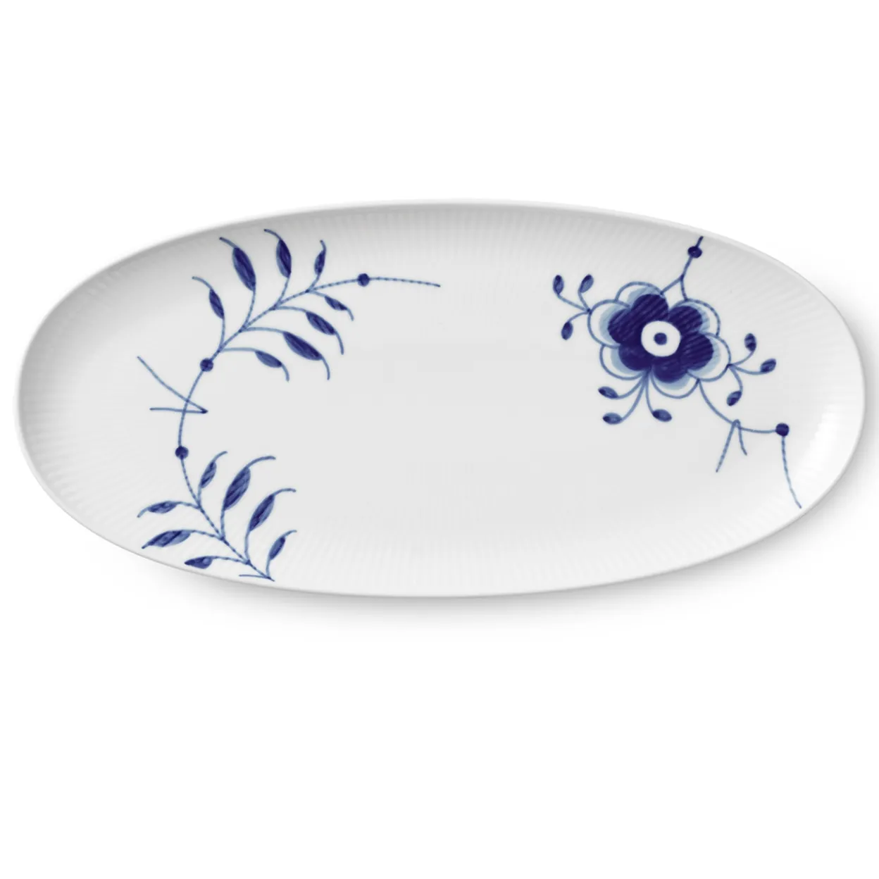 Blå Mega Riflet fad, 37 cm