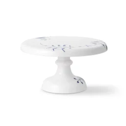 Blå Mega Riflet fad på fod, 23 cm