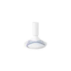 Blå Mega Riflet lysestage, 12 cm
