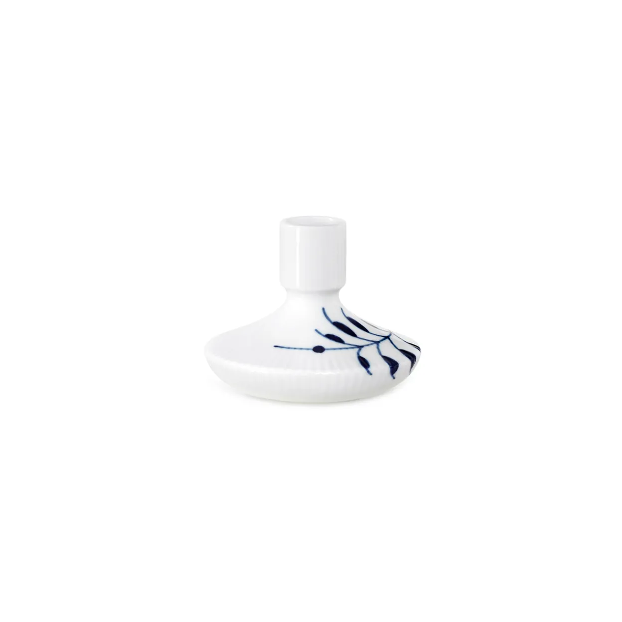 Blå Mega Riflet lysestage, 8 cm