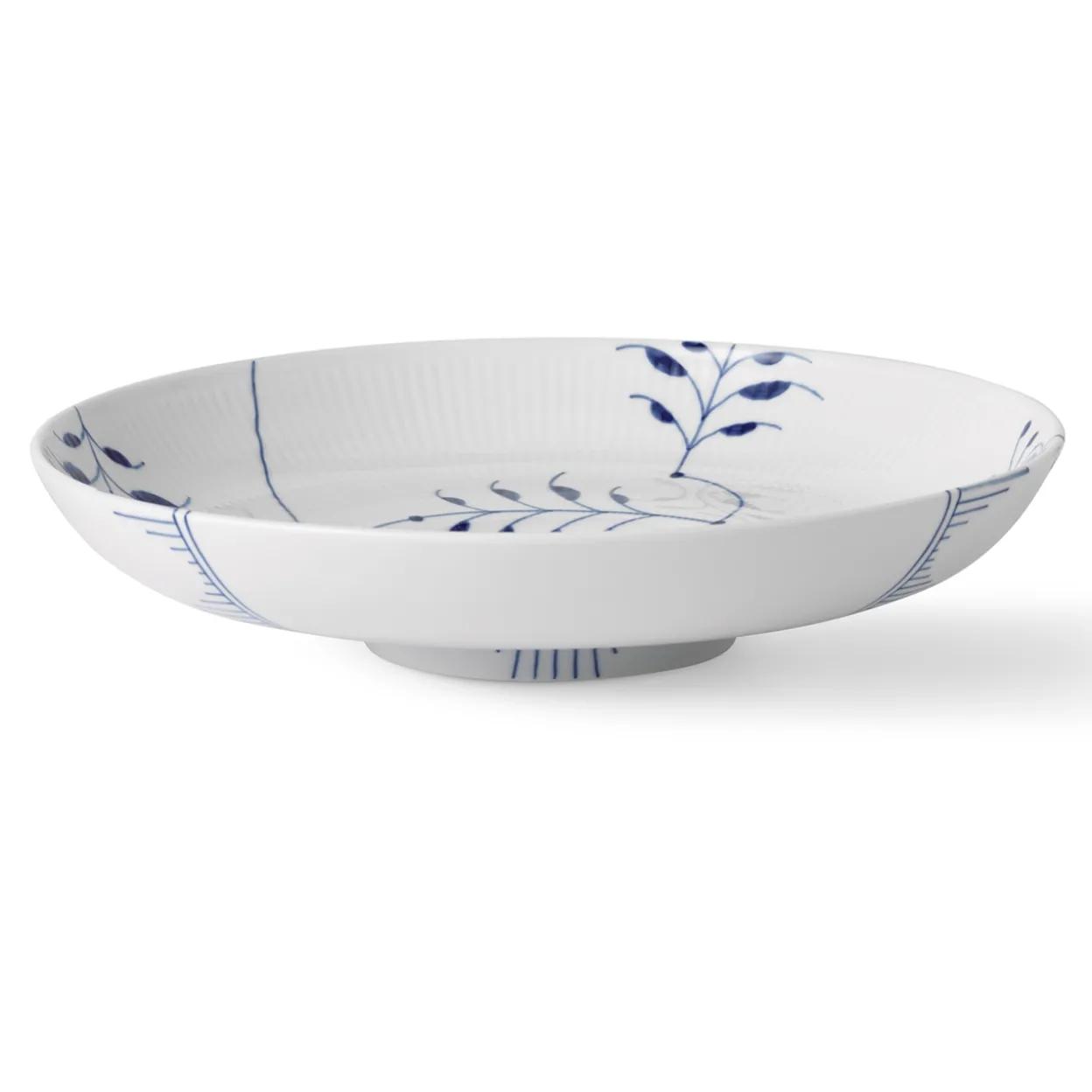 Blå Mega Riflet skål, 34 cm