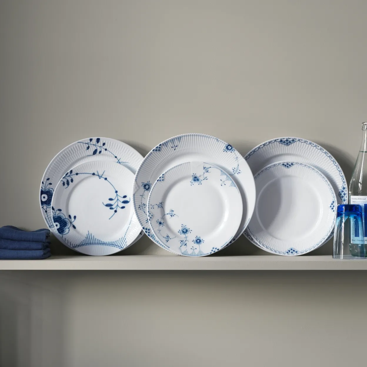 Blå Mega Riflet tallerken, dekoration 2, 27 cm, 2 stk.