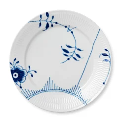 Blå Mega Riflet tallerken, dekoration 2, 27 cm