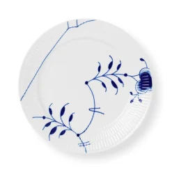 Blå Mega Riflet tallerken, dekoration 9, 25 cm