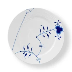 Blå Mega Riflet tallerken, dekoration 9, 27 cm