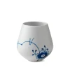Blå Mega Riflet vase, 15 cm