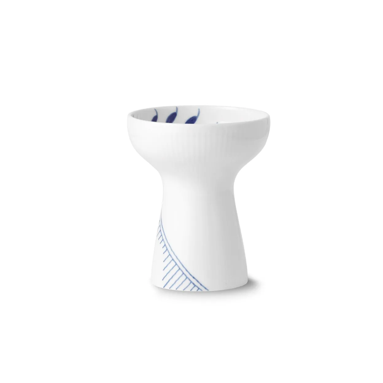 Blå Mega Riflet vase, 15 cm