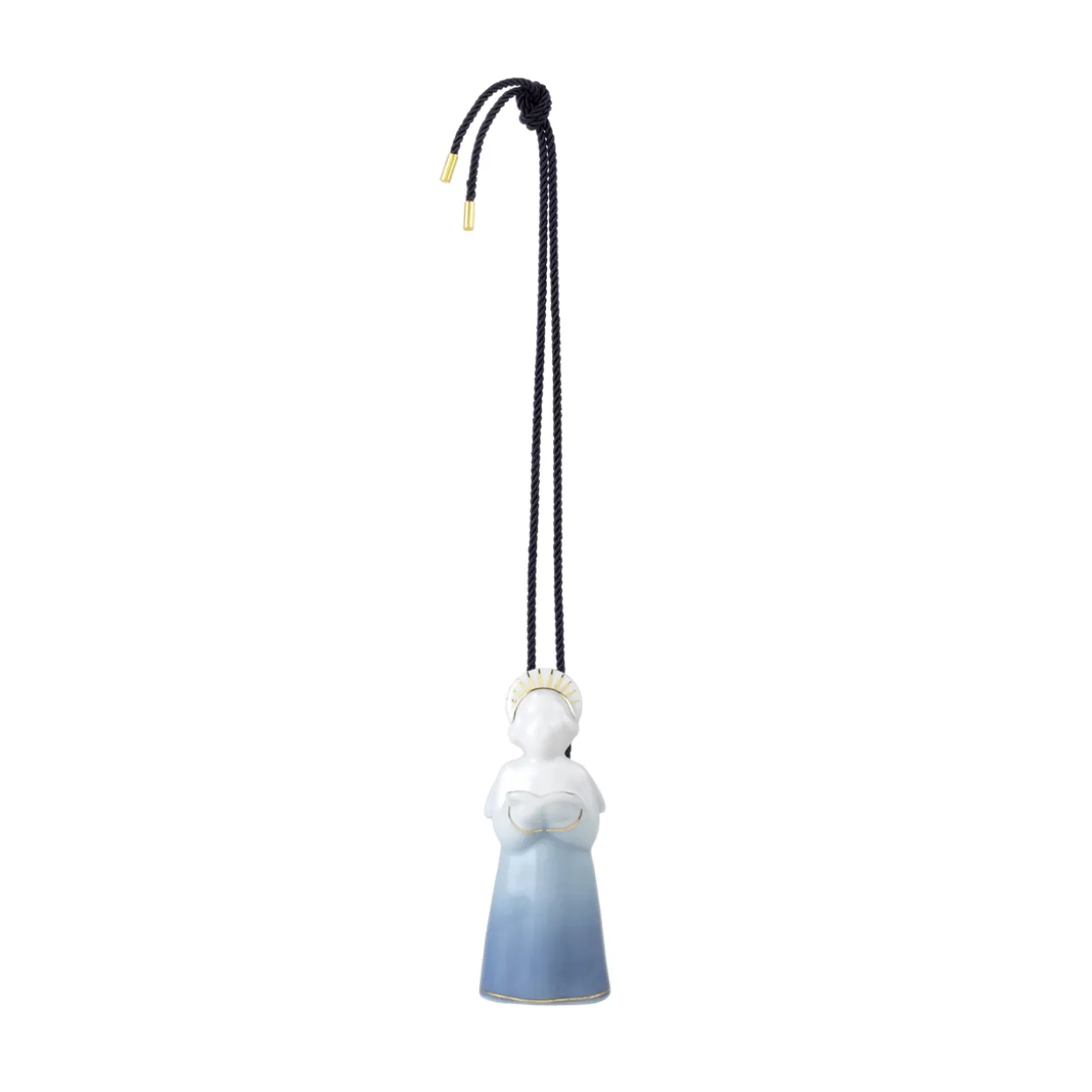 Blå Samlerartikler engel med salmebog, 9,5 cm