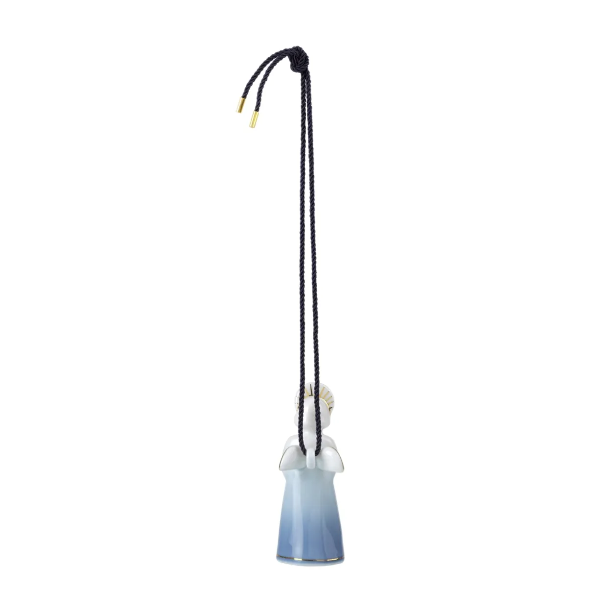 Blå Samlerartikler engel med bækken, 9,5 cm