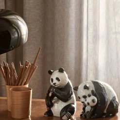 Figurer panda med unge figur, 13 cm