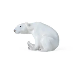 Figurer siddende isbjørn, 12 cm