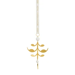 Forgyldt juleornament, palmette, 12 cm