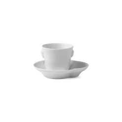 Hvid Elements espressokop og underkop, 9 cl