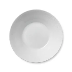 Hvid Riflet dyb tallerken, 24 cm