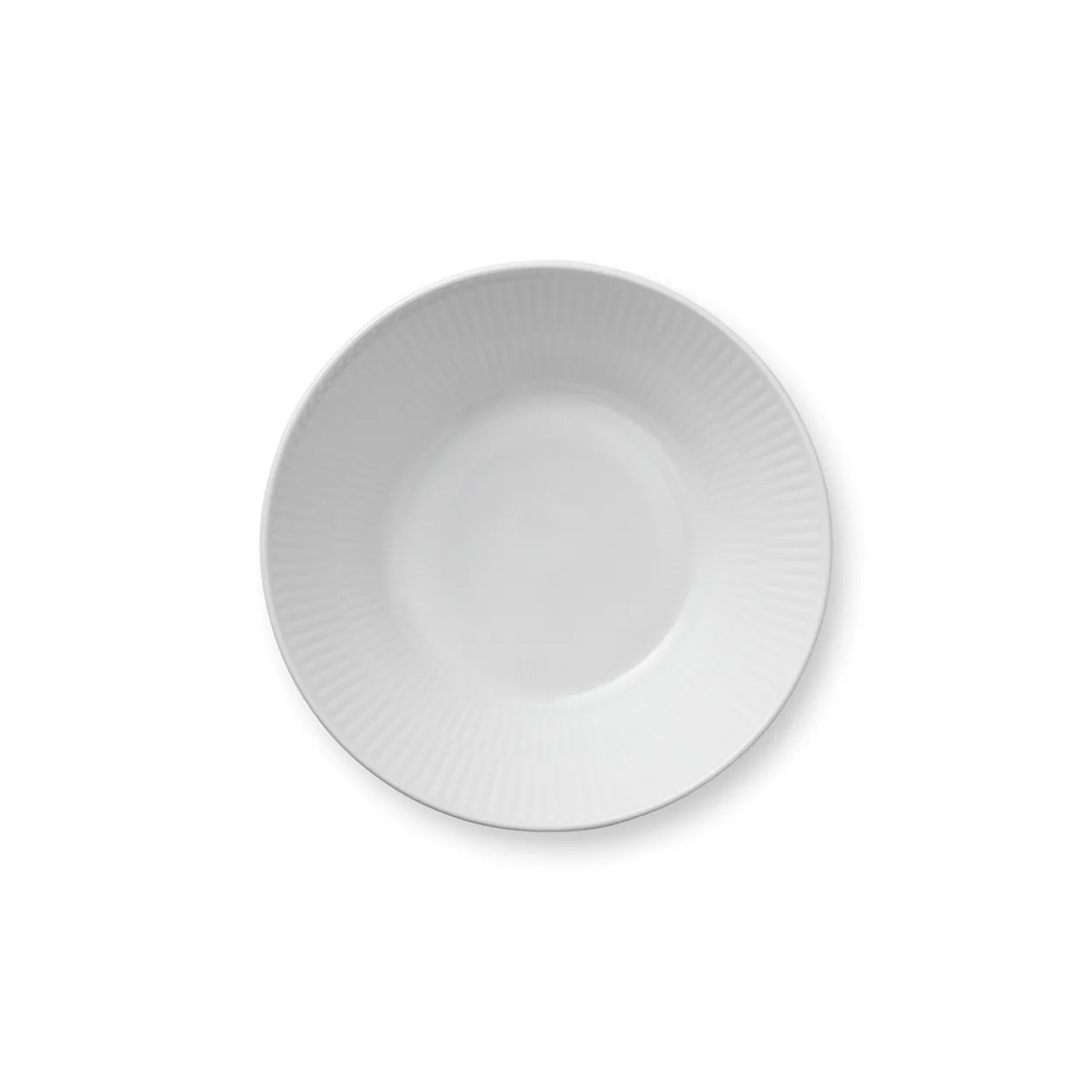 Hvid Riflet dyb tallerken, 17 cm