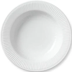 Hvid Riflet dyb tallerken, 30 cm