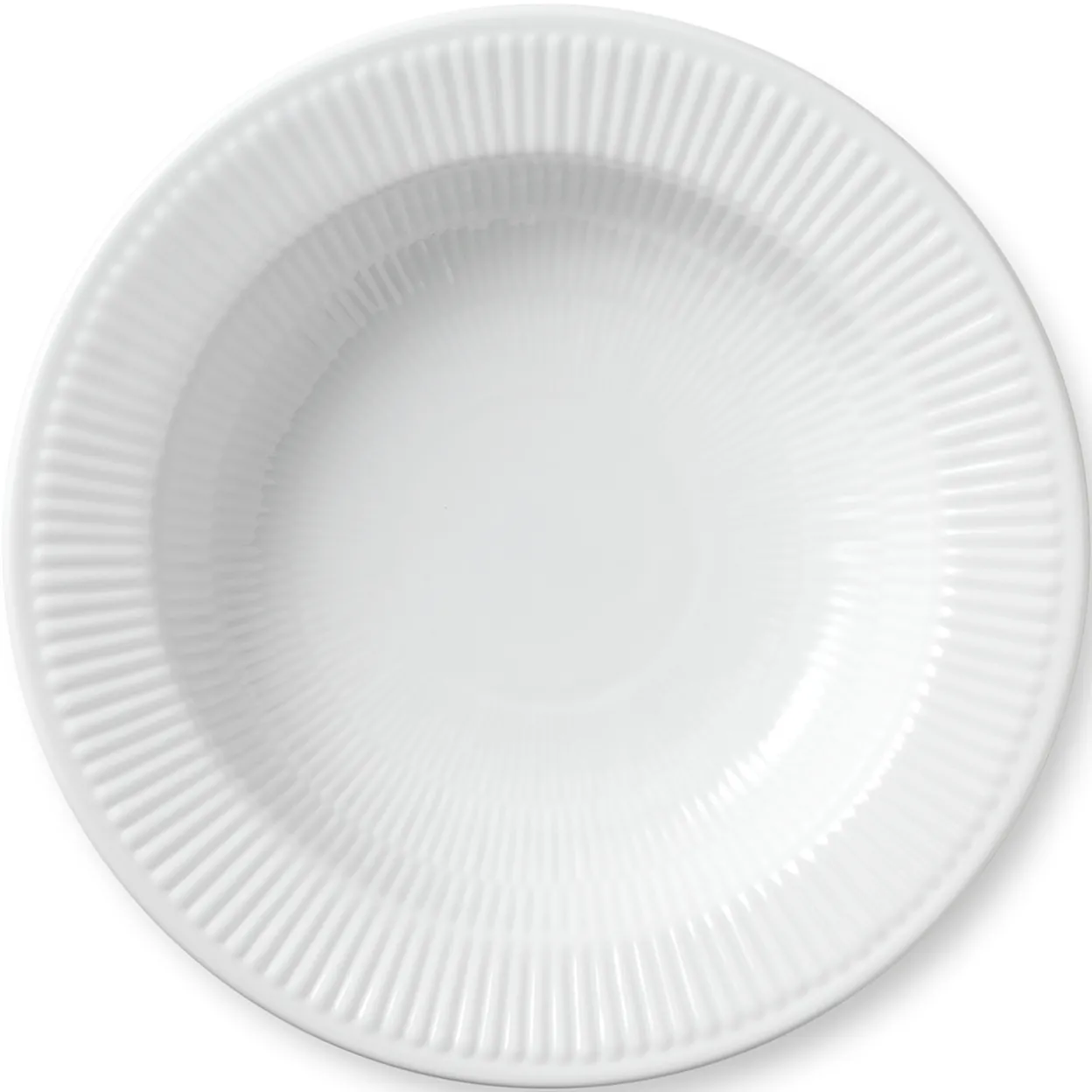 Hvid Riflet dyb tallerken, 30 cm