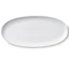 Hvid Riflet fad, 37 cm