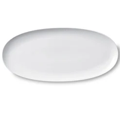 Hvid Riflet fad, 37 cm