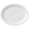 Hvid Riflet fad, 35 cm