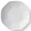 Hvid Riflet ottekantet skål, 25 cm