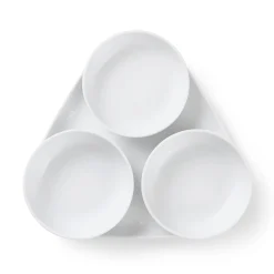 Hvid Riflet serveringssæt, 24,5 cm, 4 stk.