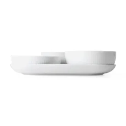 Hvid Riflet serveringssæt, 24,5 cm, 4 stk.