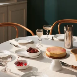 Hvid Riflet serveringssæt, 24,5 cm, 4 stk.