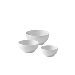 Hvid Riflet skål 47 cl, 73 cl, 110 cl, 3 stk.