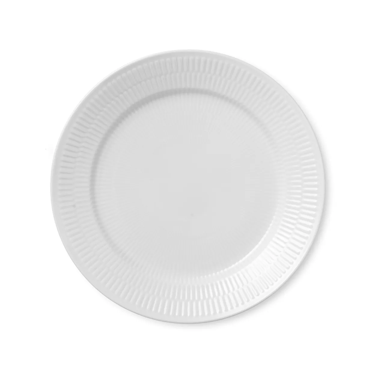 Hvid Riflet tallerken, 25 cm