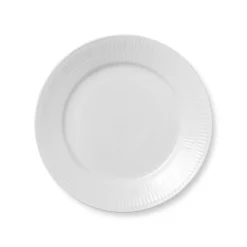 Hvid Riflet tallerken, 22 cm