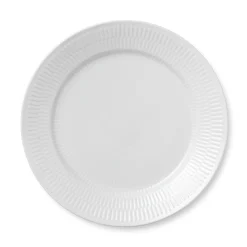 Hvid Riflet tallerken, 27 cm