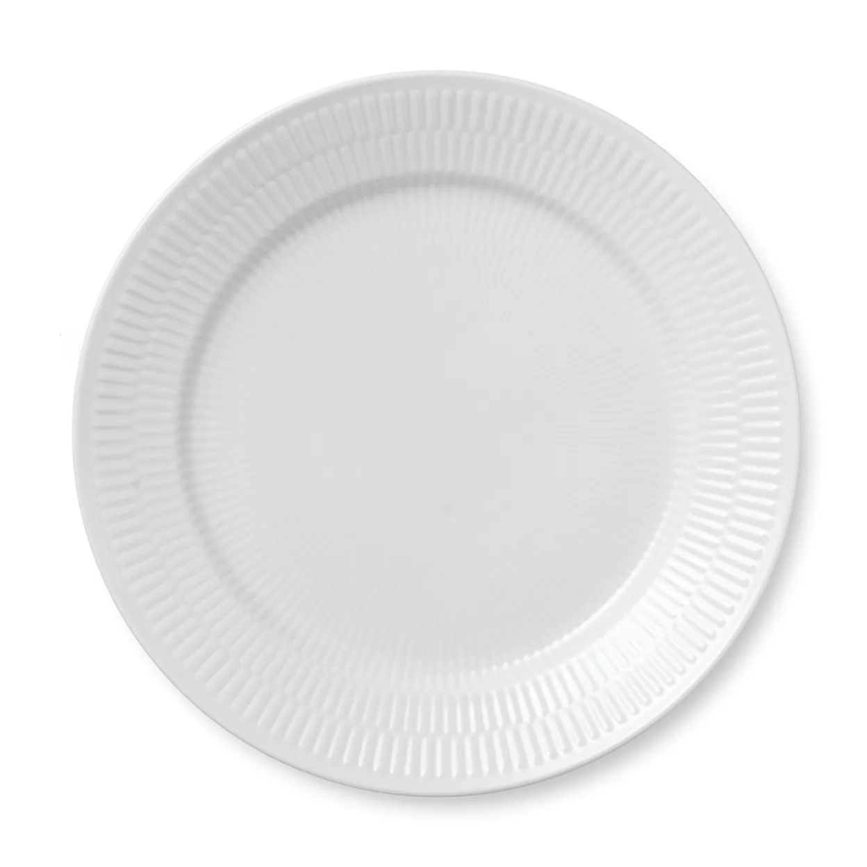 Hvid Riflet tallerken, 27 cm