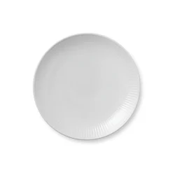 Hvid Riflet Tallerken Coupe, 19 cm