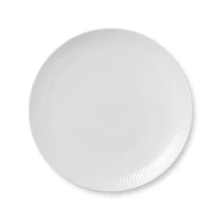 Hvid Riflet tallerken coupe, 23 cm