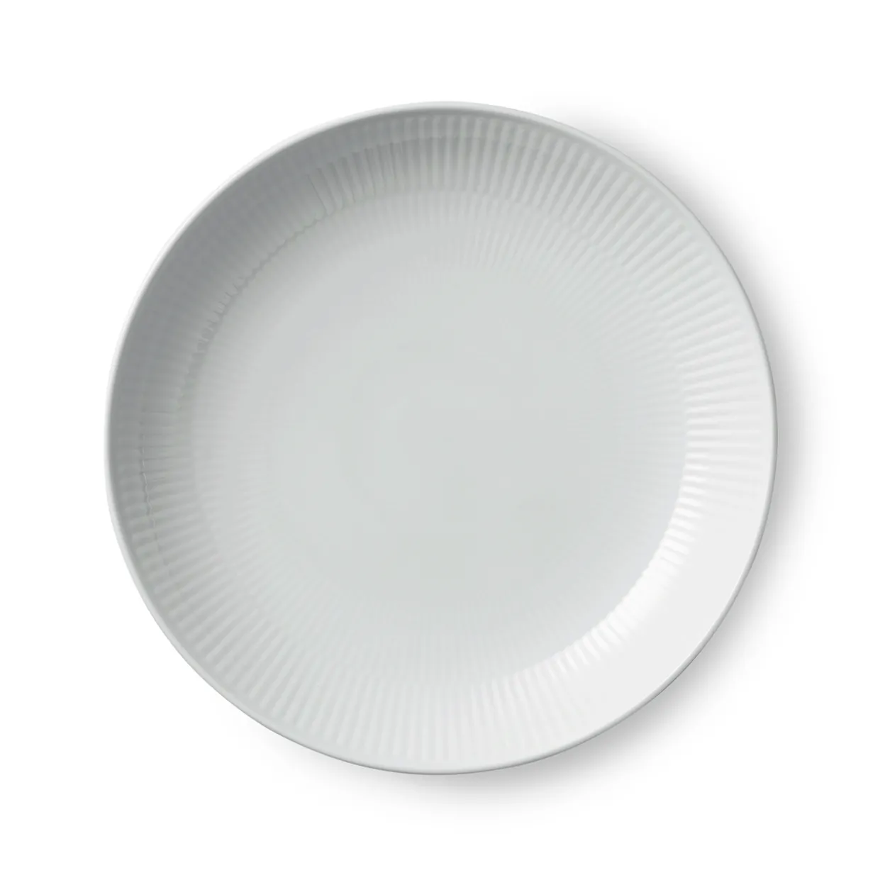 Hvid Riflet tallerken coupe, 25 cm