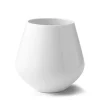 Hvid Riflet vase, 20,5 cm