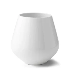 Hvid Riflet vase, 20,5 cm