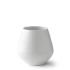 Hvid Riflet vase, 15 cm