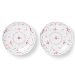 Koral Musselmalet Halvblonde lav skål, 15 cm, 2 stk.