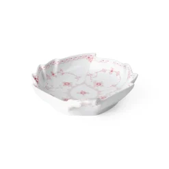 Koral Musselmalet Halvblonde fad, bladformet, 23 cm