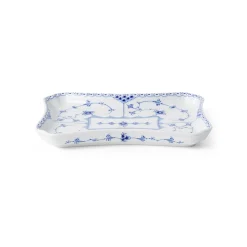 Musselmalet Halvblonde firkantet fad, 24,5 cm