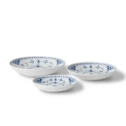 Musselmalet Halvblonde skål, 11 cm, 13 cm, 15 cm, 3 stk.