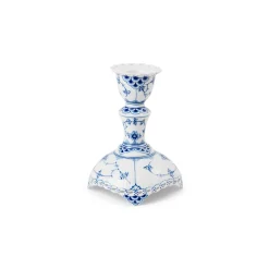 Musselmalet Helblonde lysestage, 13,5 cm