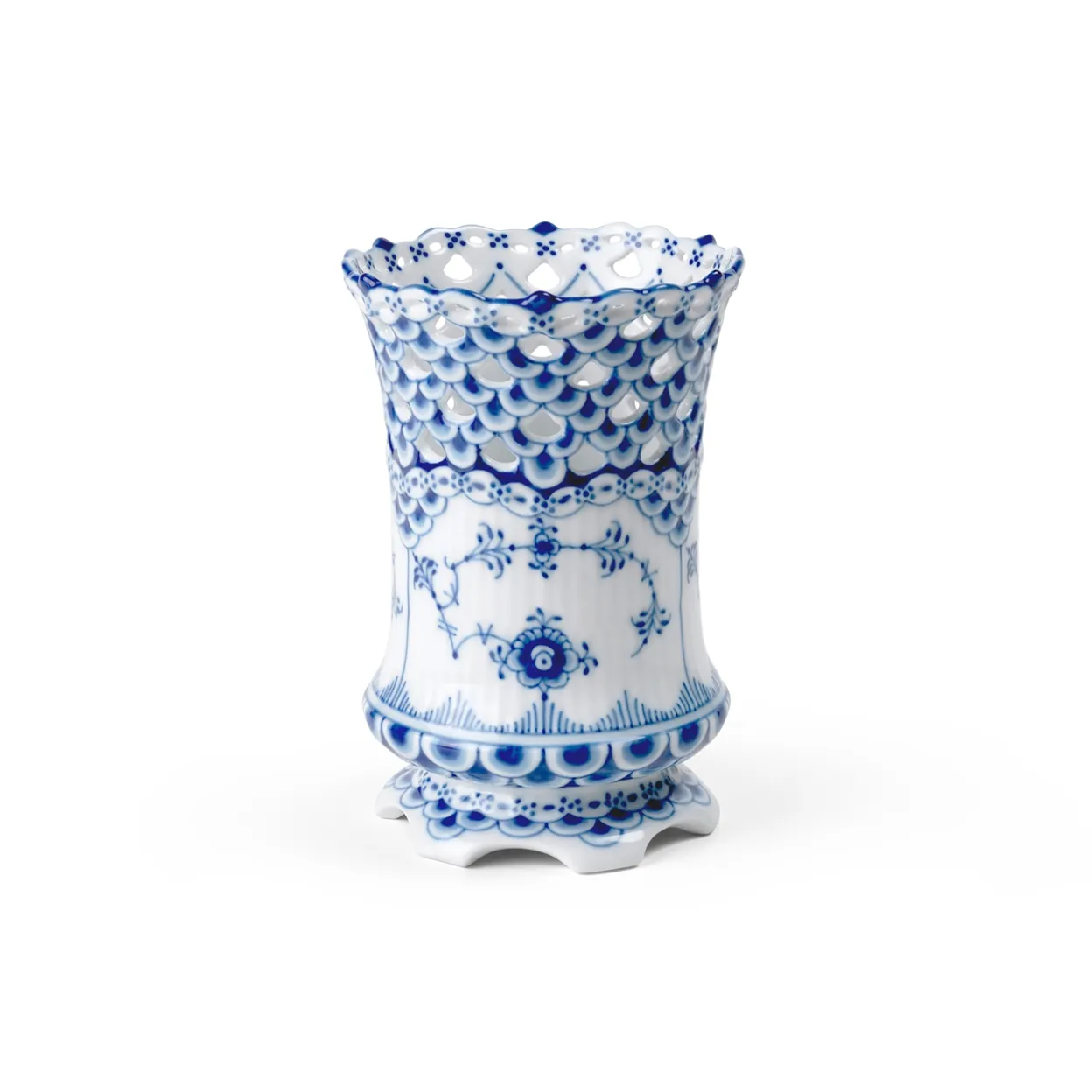 Musselmalet Helblonde vase, 11 cm