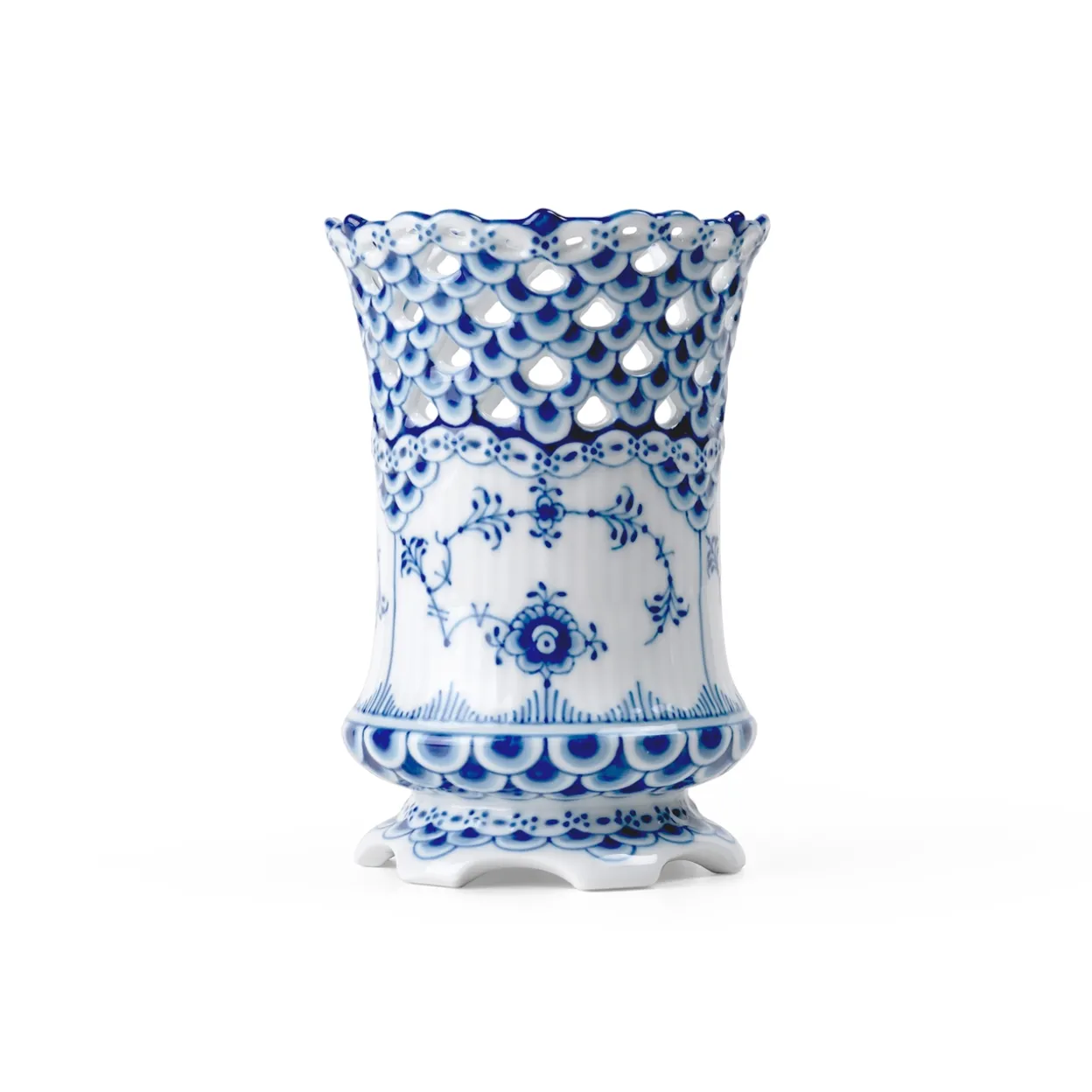 Musselmalet Helblonde vase, 11 cm