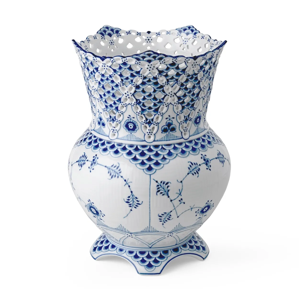 Musselmalet Helblonde vase, 22 cm