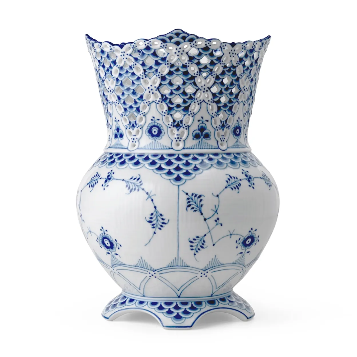 Musselmalet Helblonde vase, 22 cm