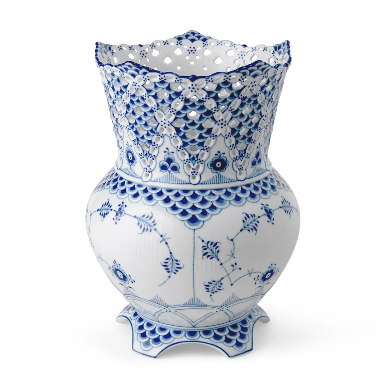 Musselmalet Helblonde vase, 22 cm