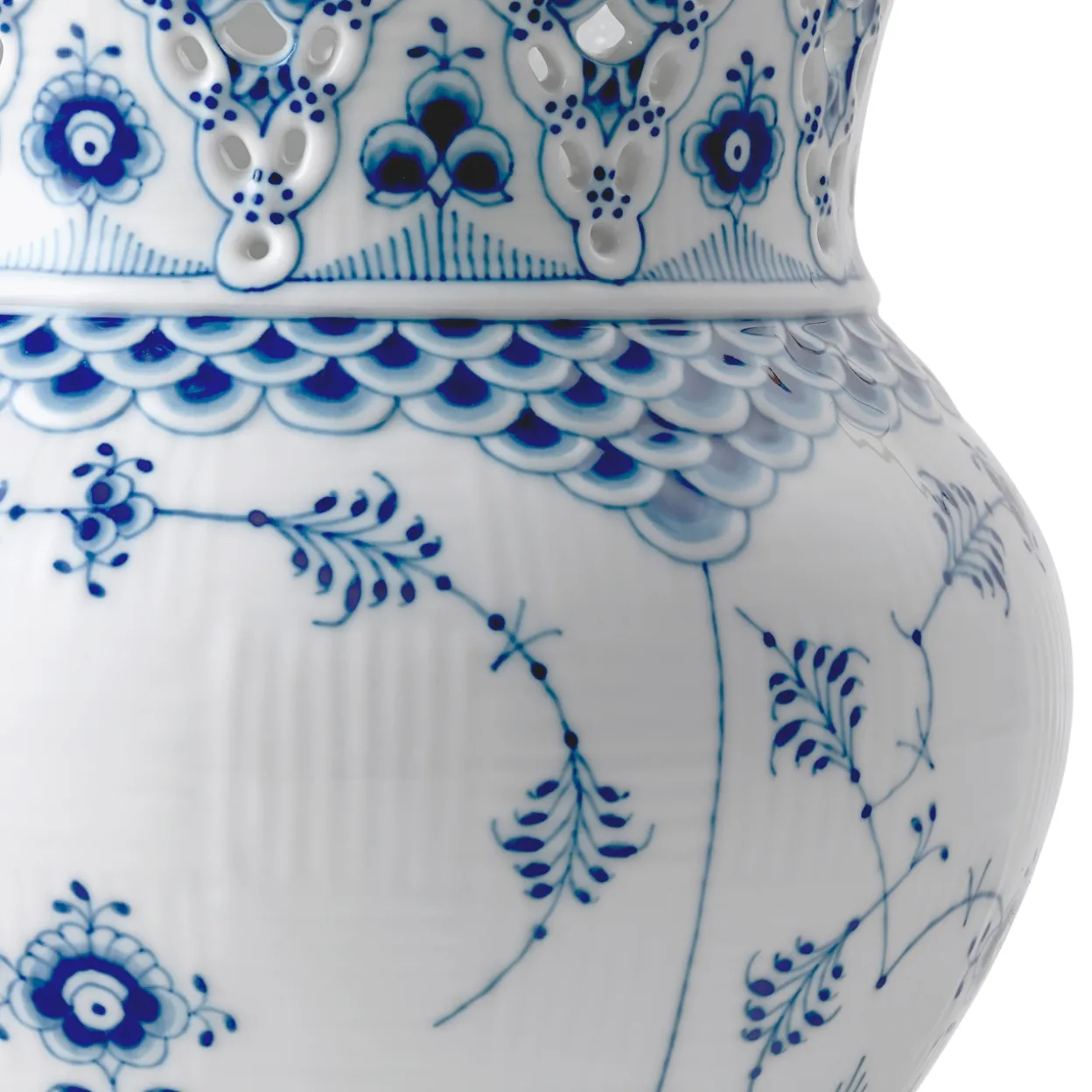 Musselmalet Helblonde vase, 22 cm